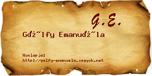Gálfy Emanuéla névjegykártya